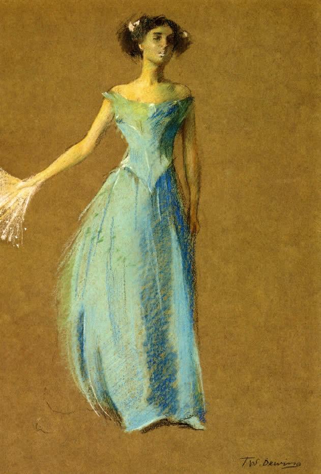 Thomas Dewing Lady in Blue Portrait of Annie Lazarus